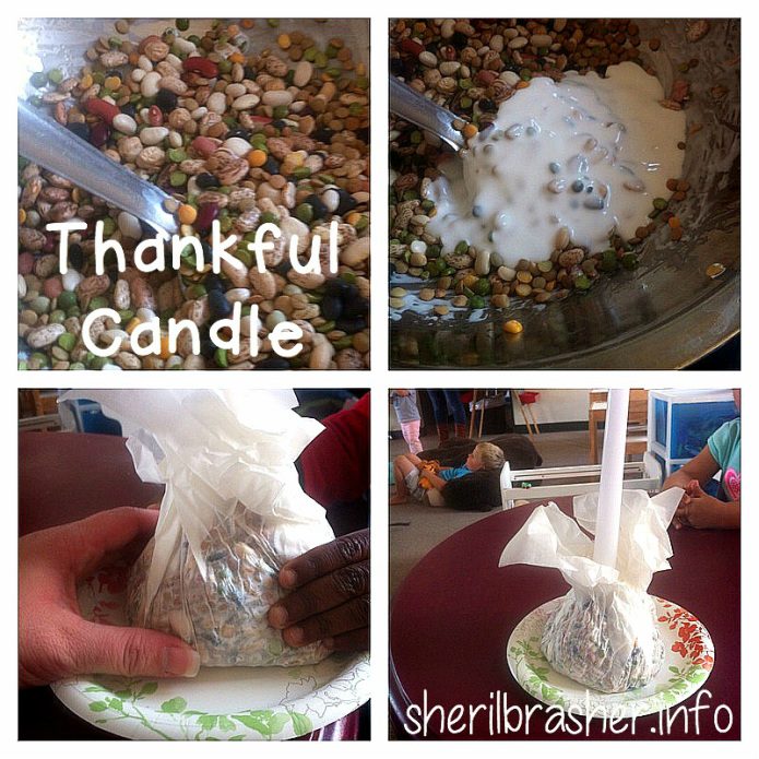 Thankful Candle: Easy Preschool Craft for Thanksgiving using just a few inexpensive items. 
