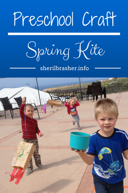 Preschool Crafts: Spring Kite - A super simple way to create a fun spring kite just in time for the windy season. Check out the step-by-step instructions on how we put this awesome kite together at sherilbrasher.info/school-resources