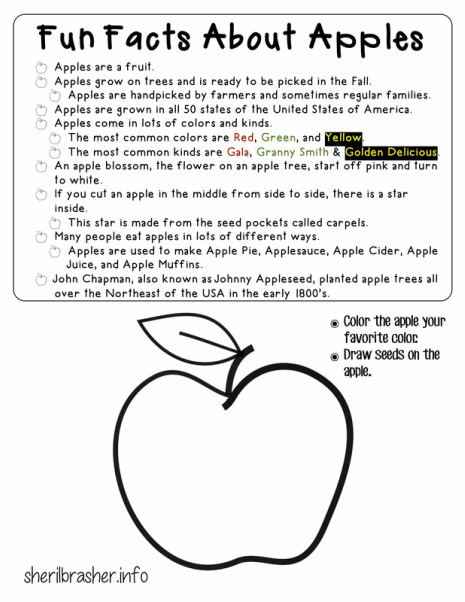Preschool Printables: Fun Facts About Apples
