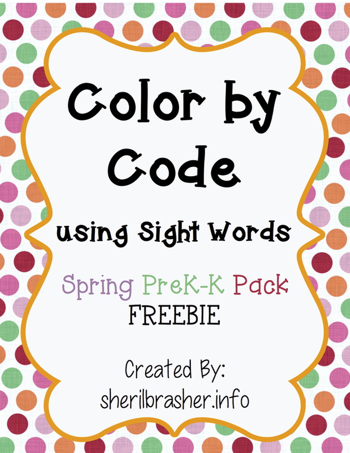 Who wants a Spring FREEBIE? Head over to sherilbrasher.info/school-resources to grab this super cute Color by Code using Sight Words picture of a bunny. 