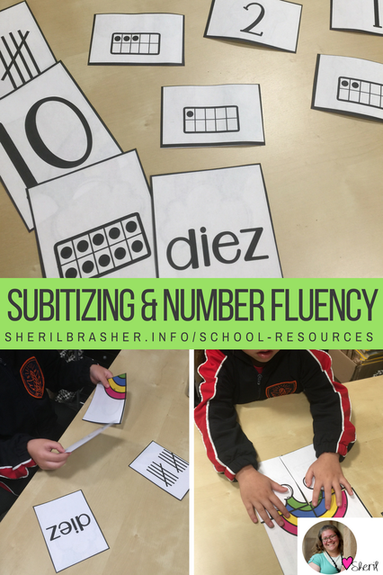 Subitizing, Number Fluency & Learning a New Language: See how we are using Puzzles to do all of those things and so much more over at sherilbrasher.info/school-resources