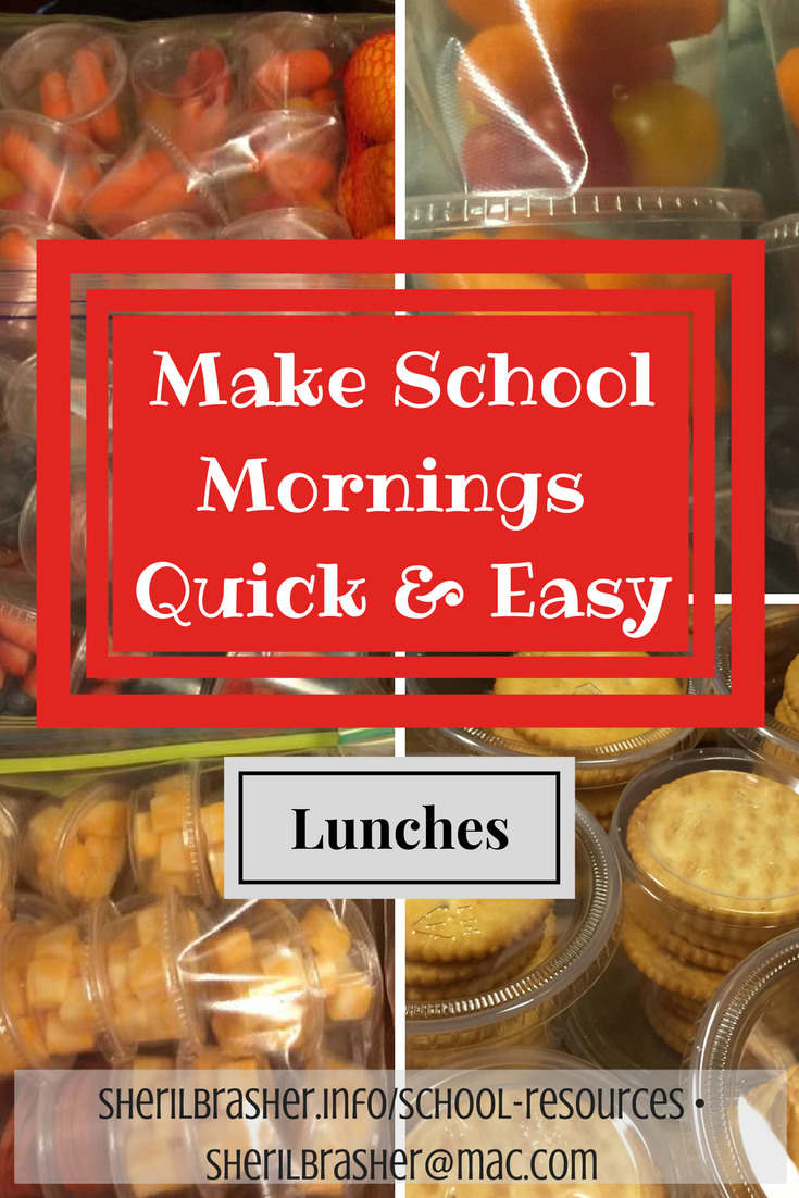 School Lunches can be easy, fast and cost-effective! I premade 20+ nutritious lunches for my niece and nephew for less than $3 each.  Find out how I did it at sherilbrasher.info/school-resources